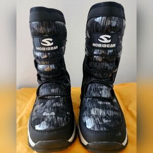 Hobibear Boys Snow Boots Water Proof Faux Fur Lining Velcro Close Sz 39